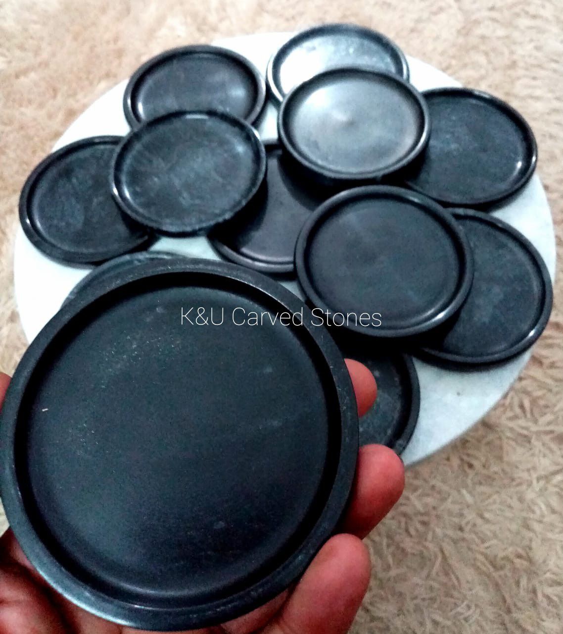 Luxury Black Marble Coasters Set (12) - Image 2