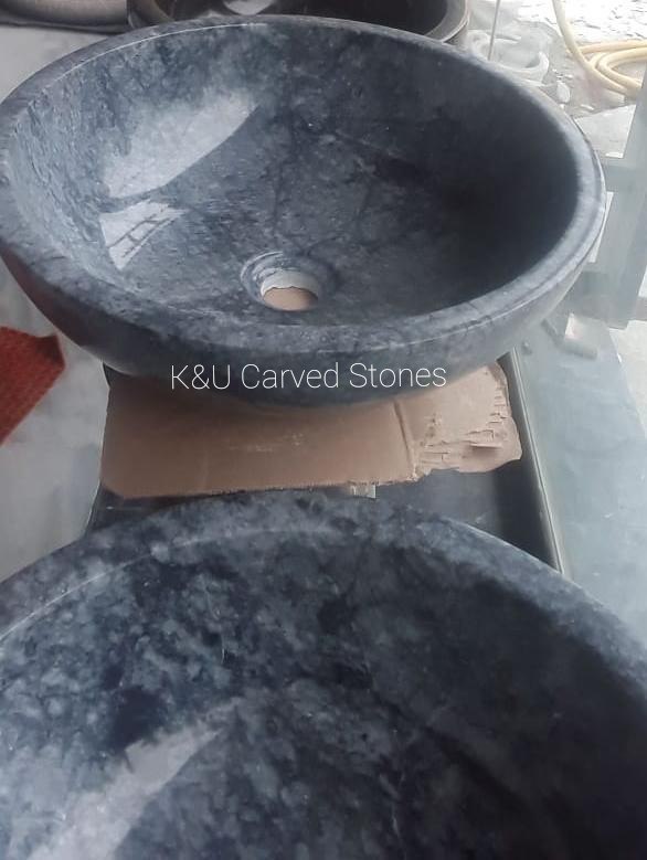 Natural Silky Gray Marble Basin Sink (1) - Image 2