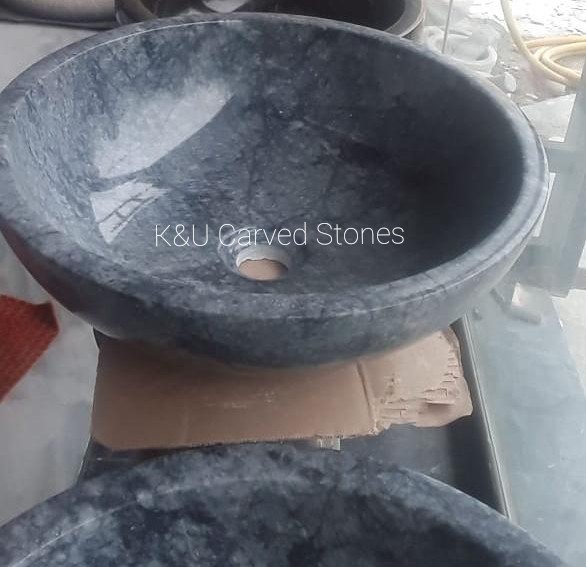 Natural Silky Gray Marble Basin Sink