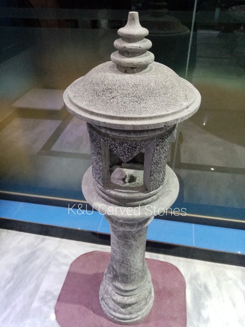 Natural Stone Hand Carved Garden Lamp(1) - Image 3