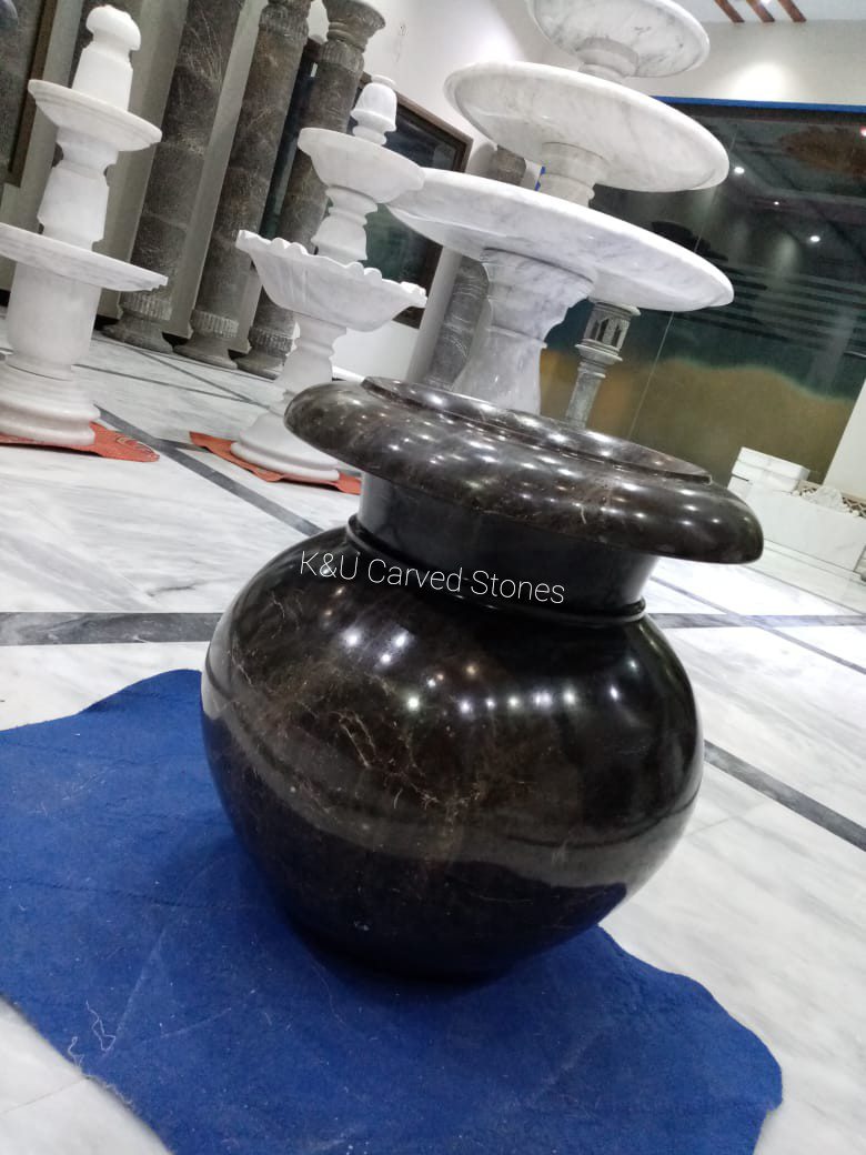 Durable Natural Black Stone Urns (1) - Image 2