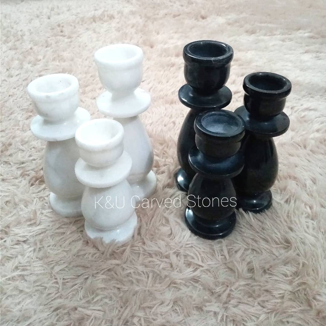White Marble Candle Stand Set - Image 6