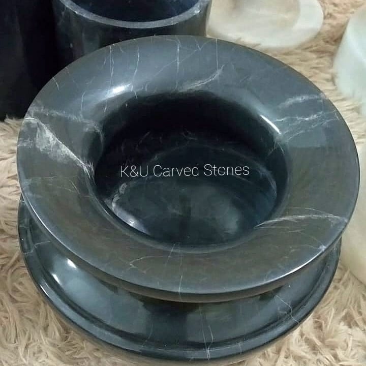 Natural Black Marble Handi/ Matki (1) - Image 3