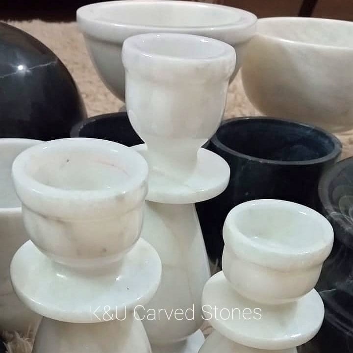 White Marble Candle Stand Set - Image 4