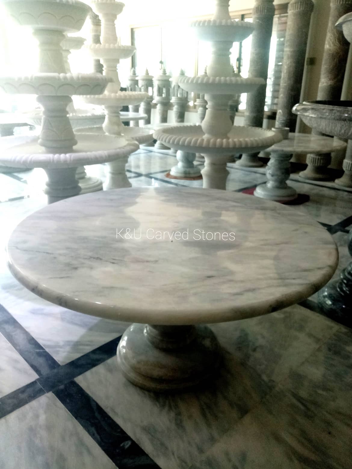 Exquisite White Marble Dining Table (1) - Image 4