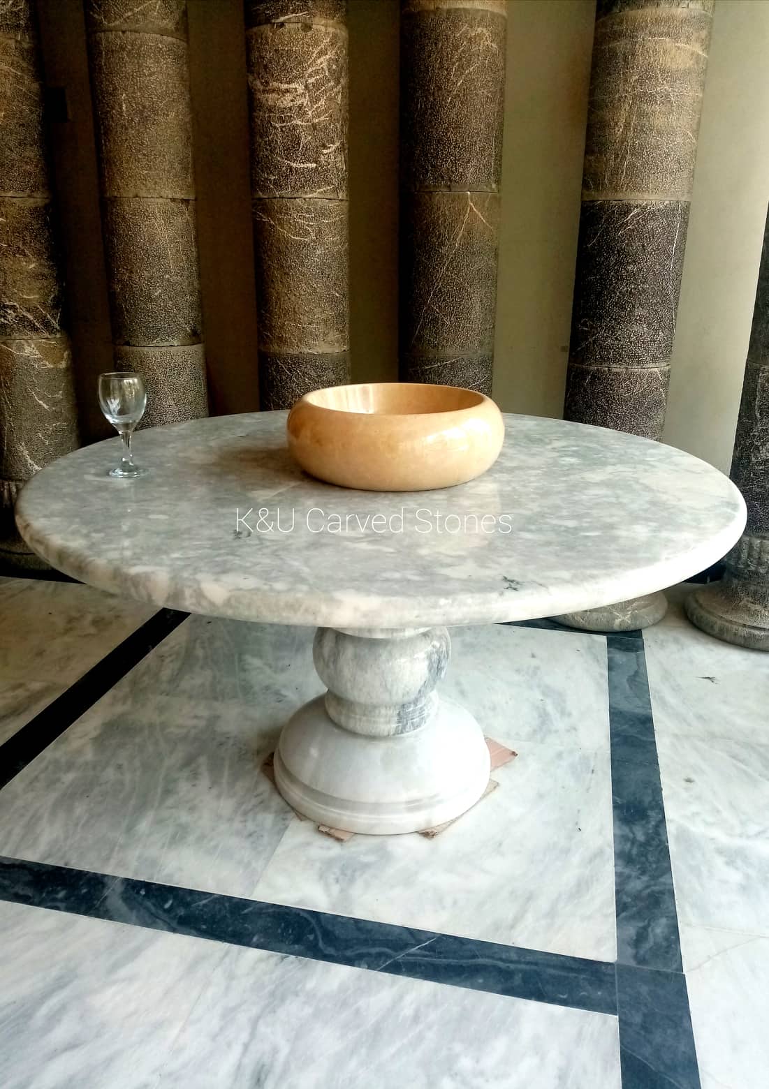 Exquisite White Marble Dining Table (1) - Image 2