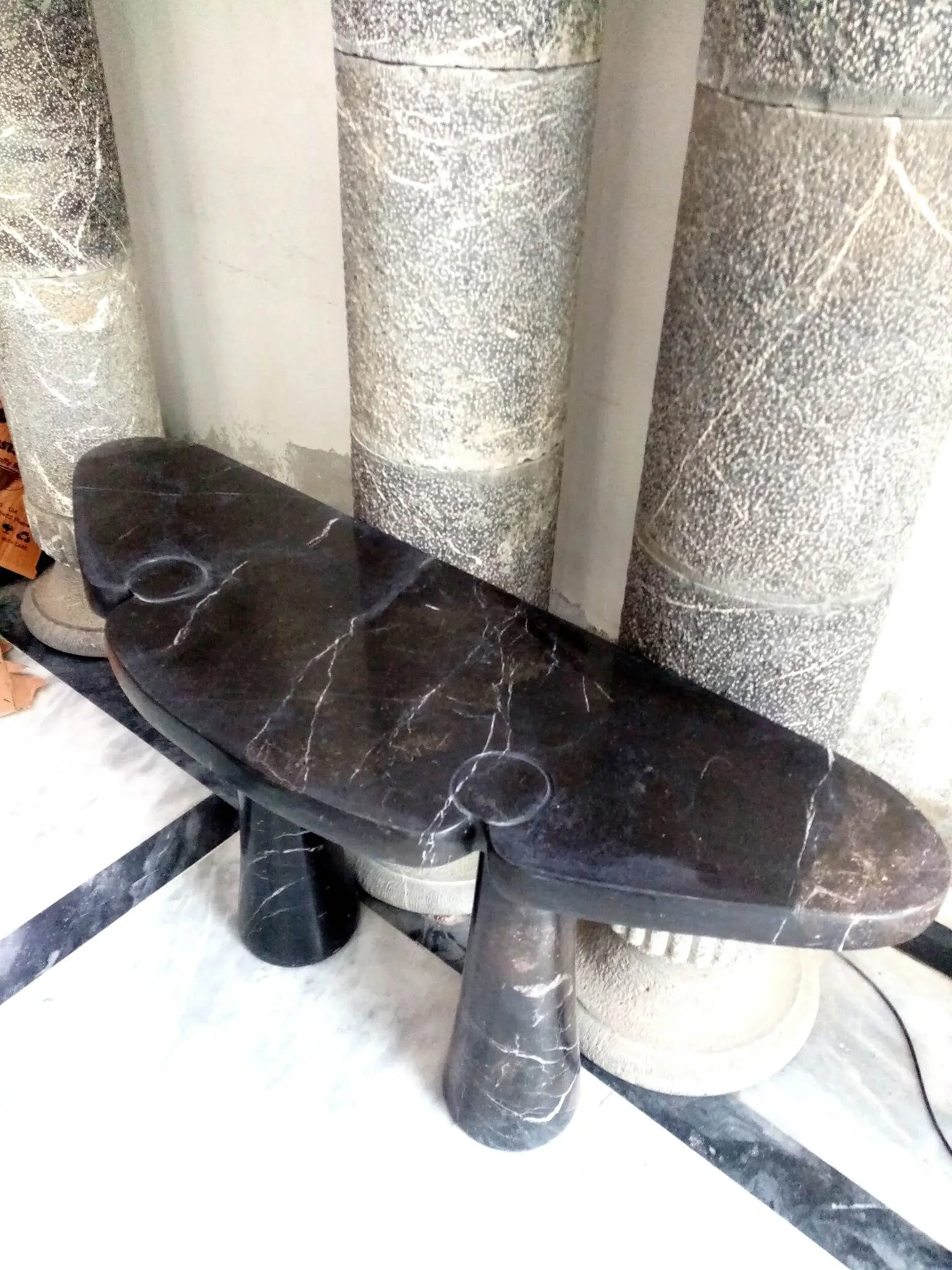 hallway stone console table