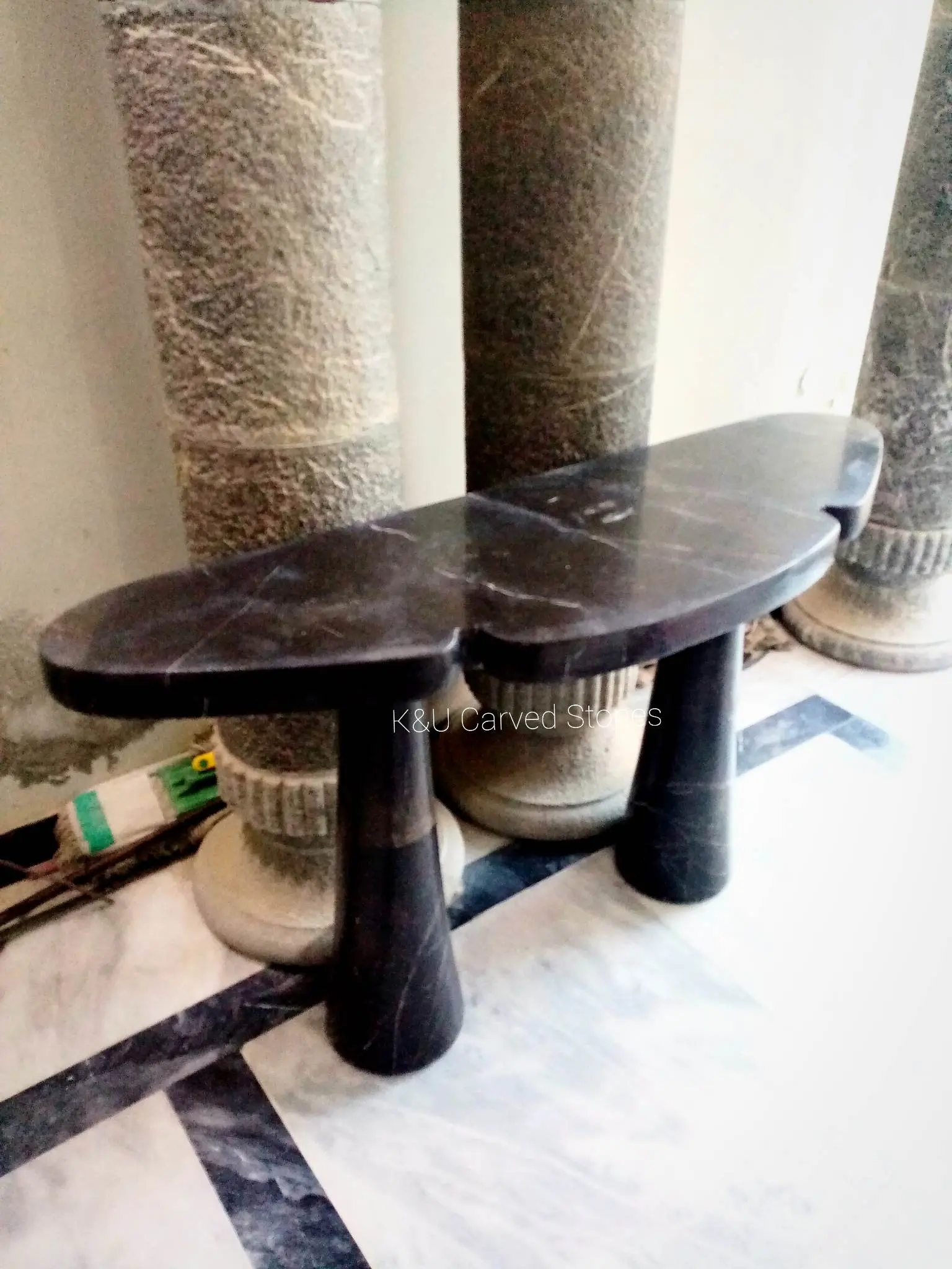 Black Stone Console Table