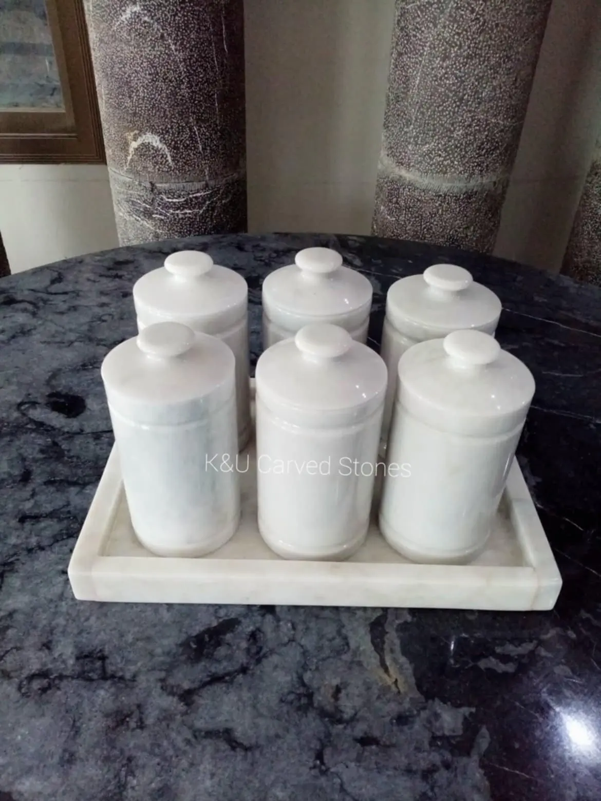 Marble Storage Canister and Tray