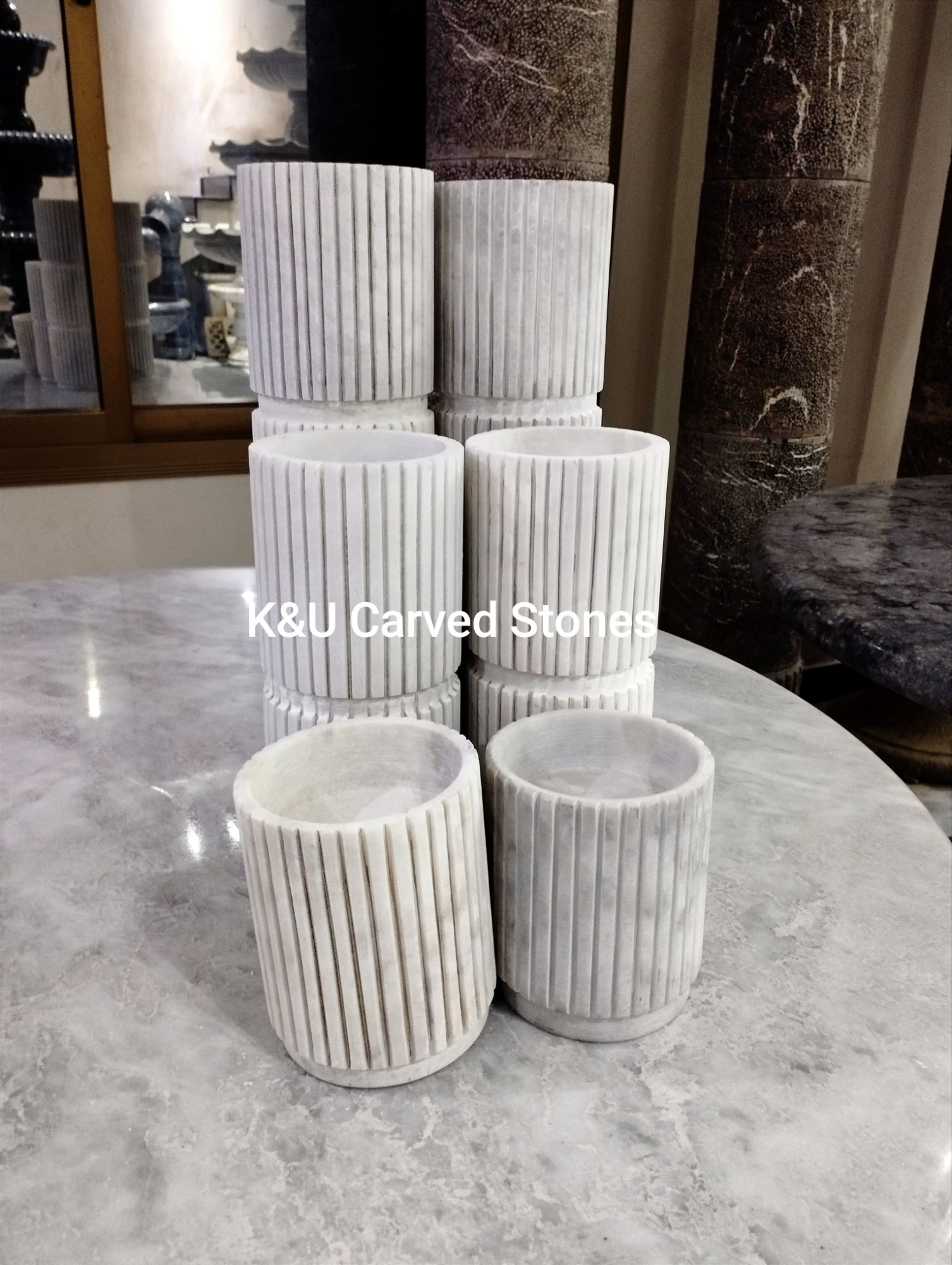Natural Stone Candlesticks Holder