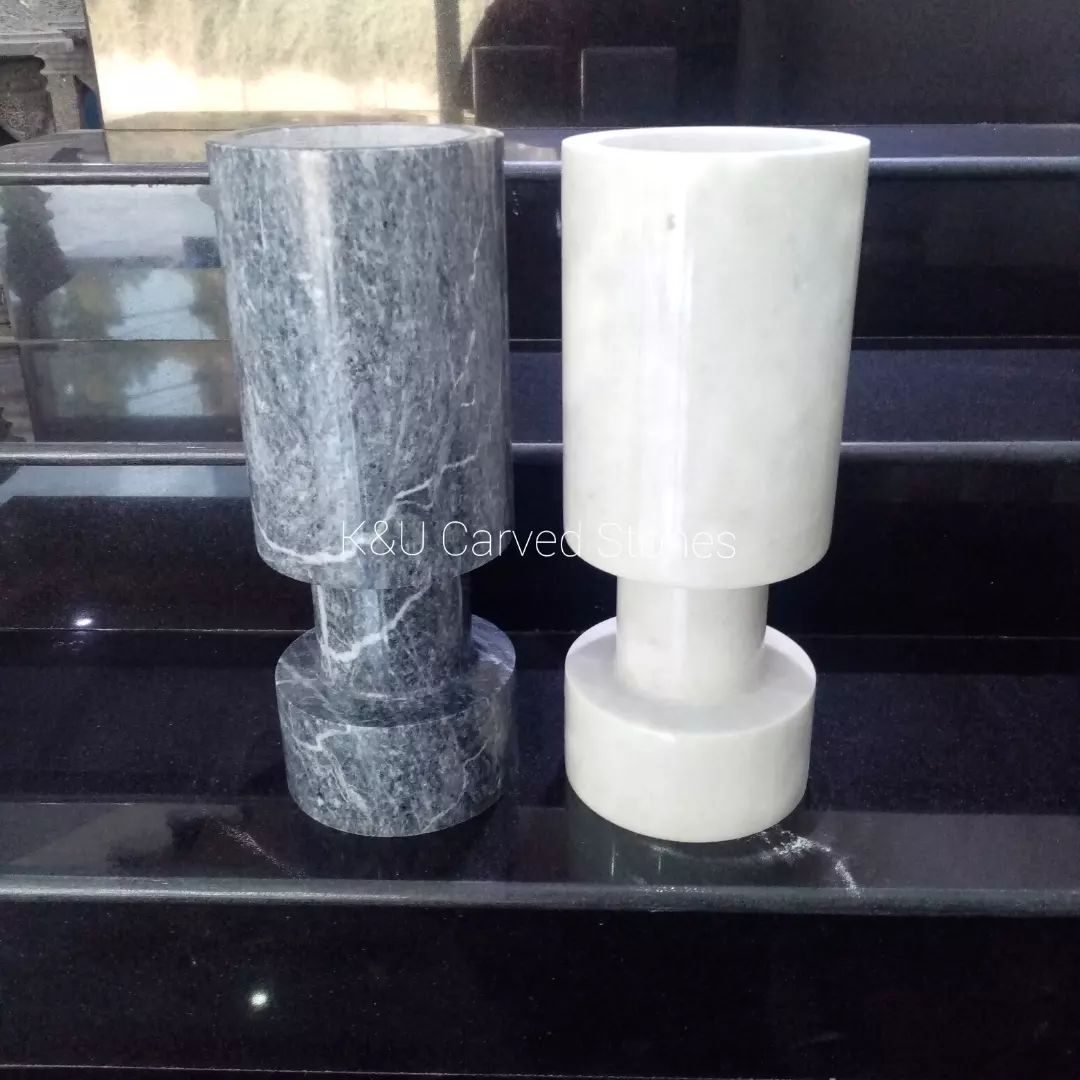 Elegant Marble Candle Light Vase Set