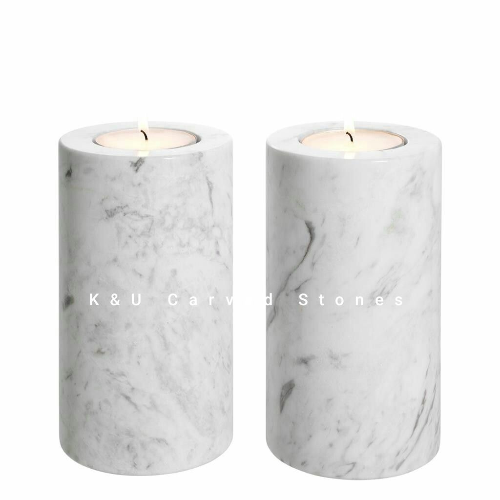 Elegant Marble Fairy Candle Holders