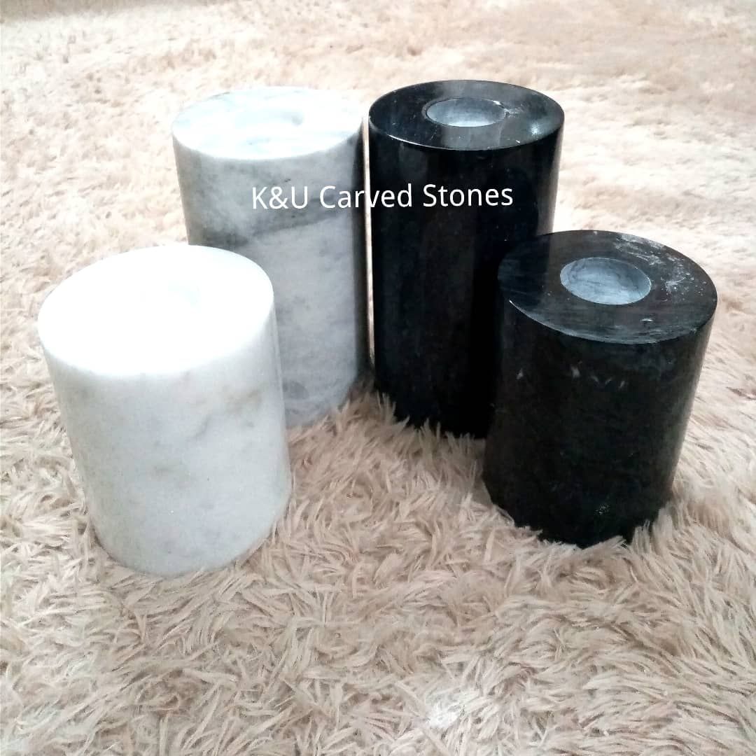 White Marble Fairy Candle Stands