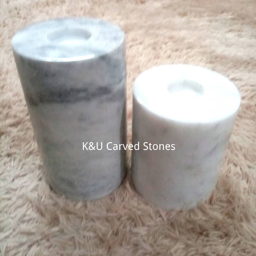 White Marble Fairy Candle Stands