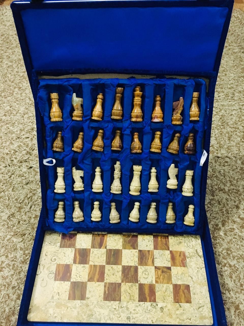 Brown Coral Marble Chess Set