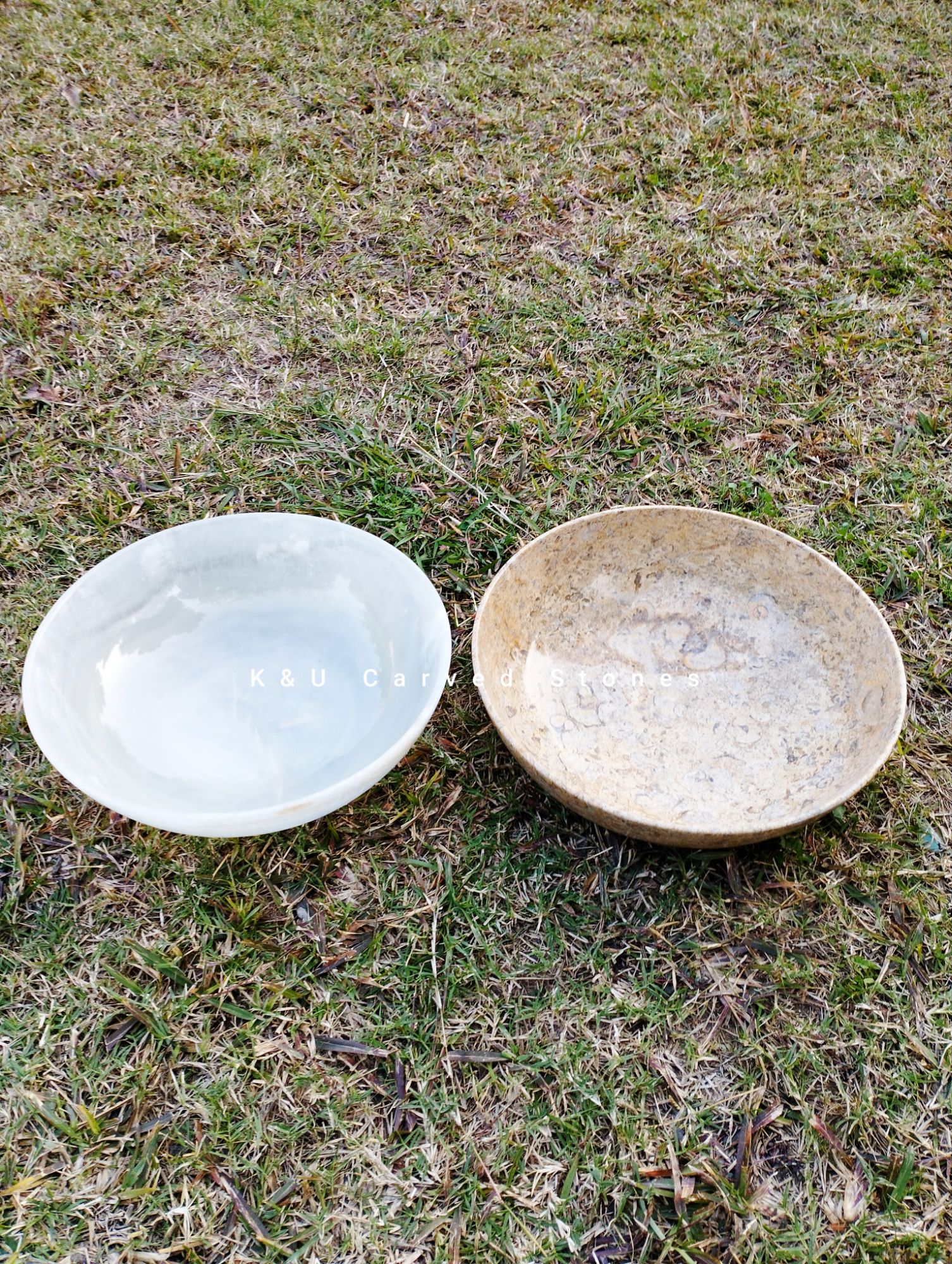 White Onyx Marble Serving Bowl