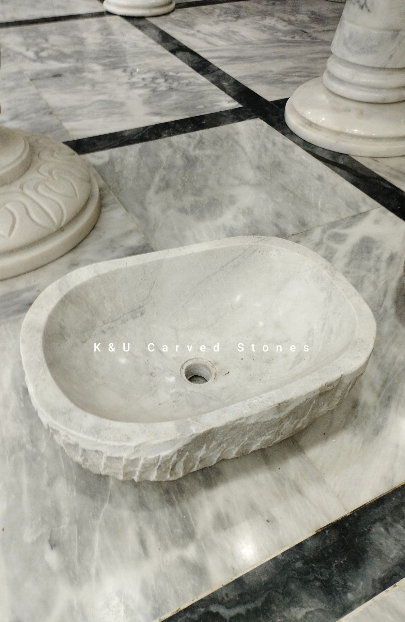 marble vessel sink countertop design