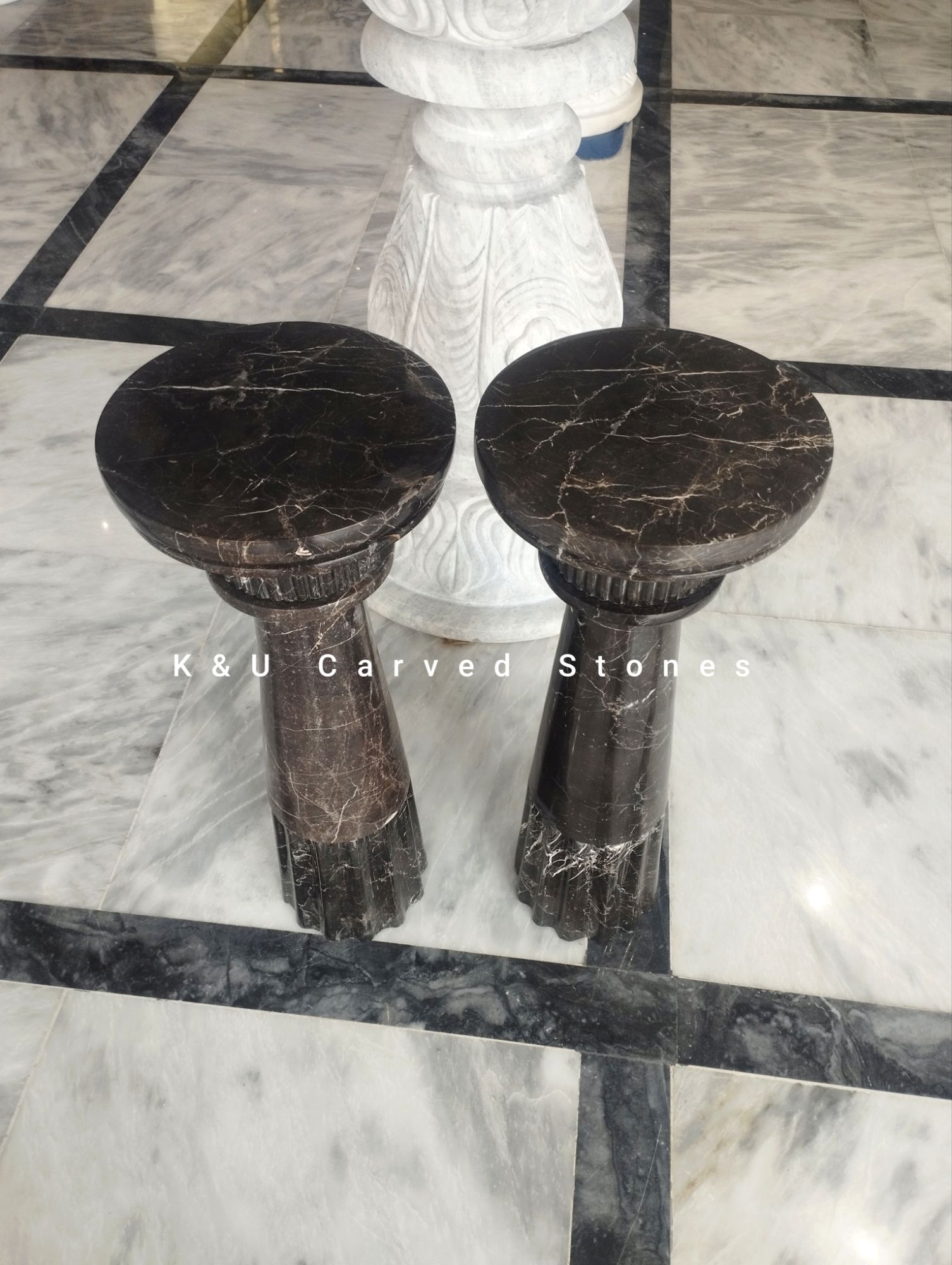Black Stone Side Table