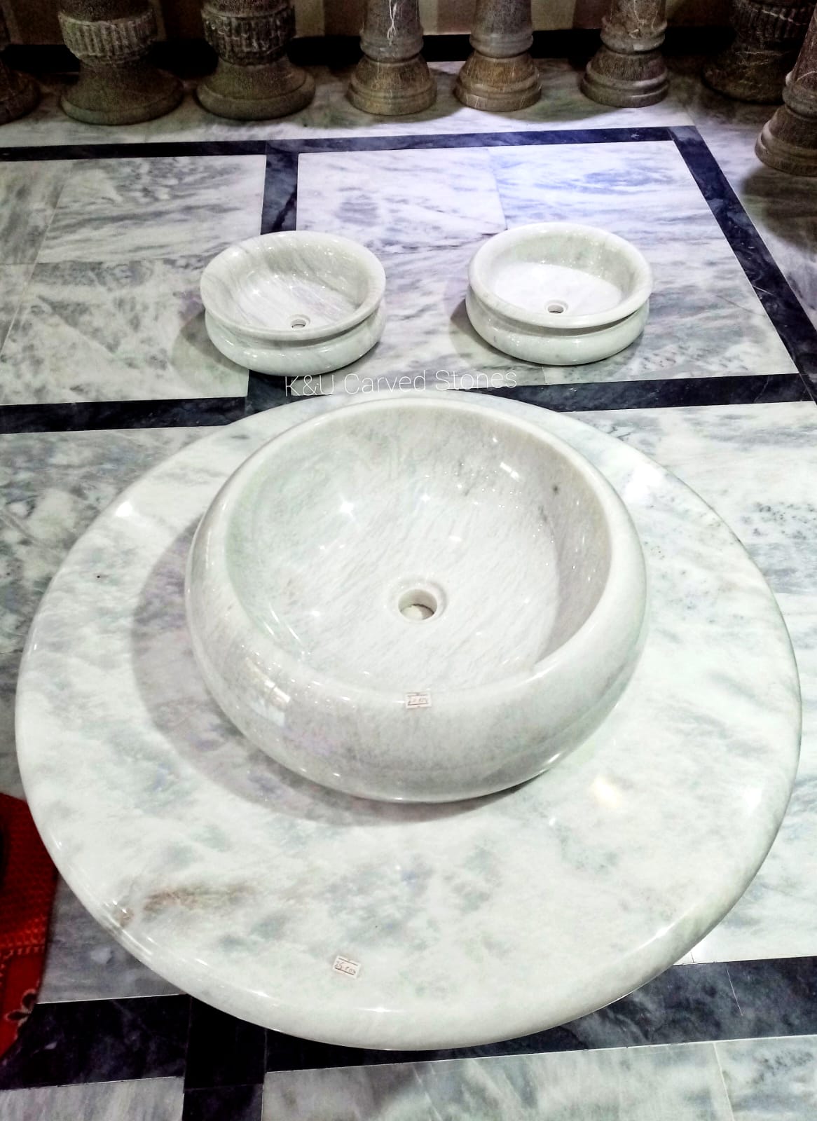 Natural stone marble sink for luxury bathroom design