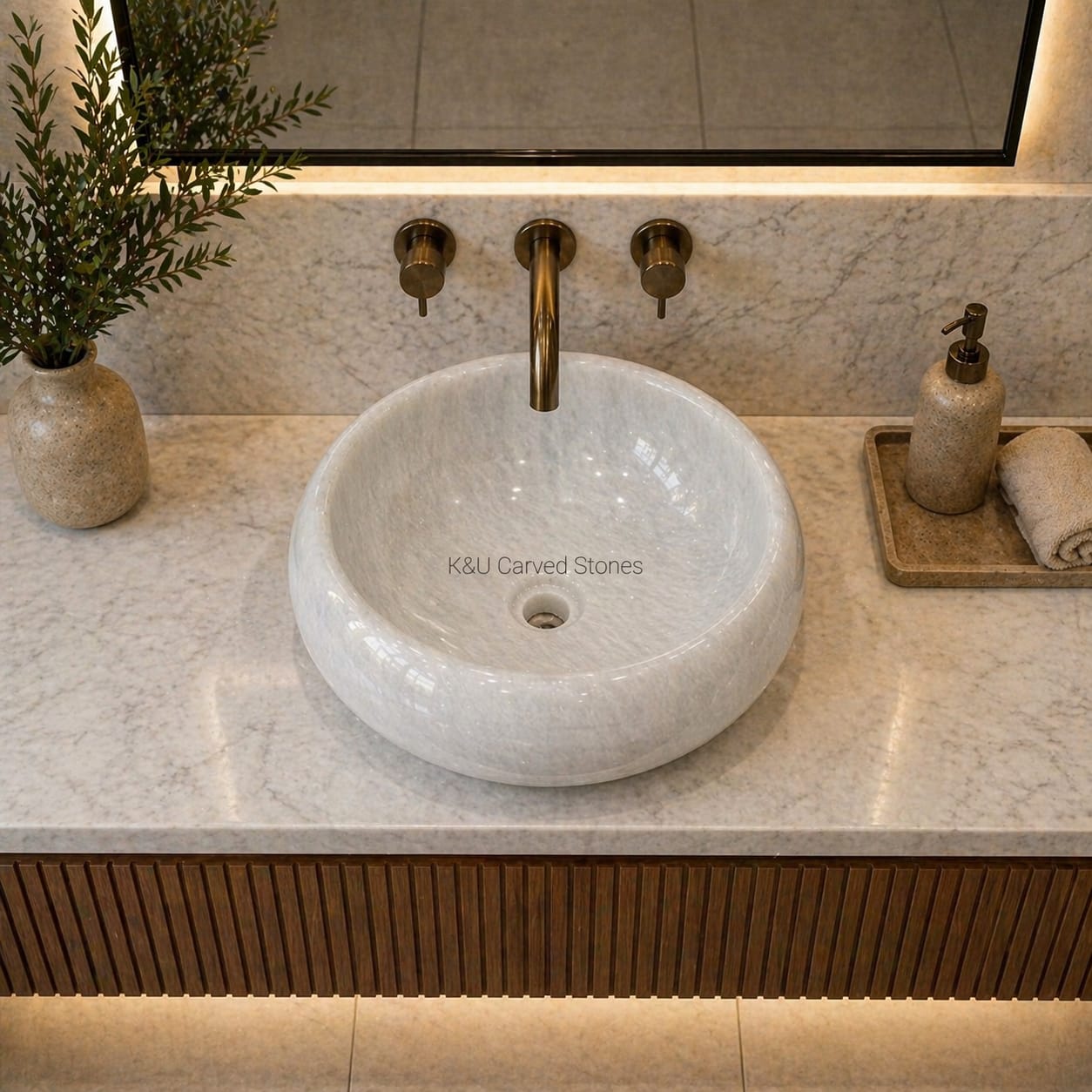 Modern marble bathroom sink bowl for stylish vanity top